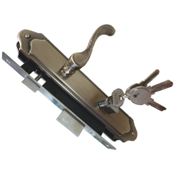 Broasca completa pe butuc, gri-antic, 5 chei, 85 x40 mm