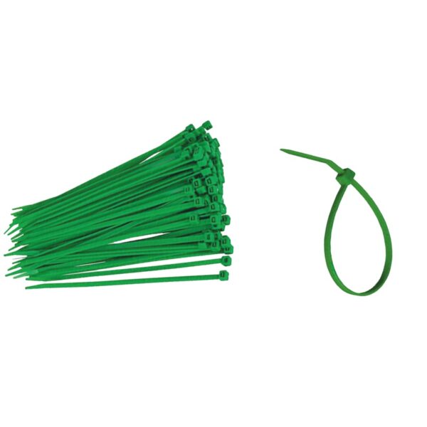 Coliere din plastic, verzi, 4mm x 250mm (100 buc./set)
