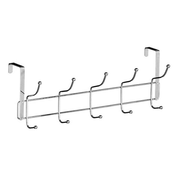 Cuier pentru usa, metalic, argintiu, cu 6 agatatori, 485 mm