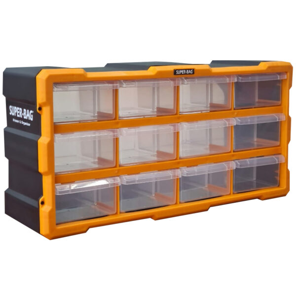 Cutie organizator suruburi, cu 12 de locuri, ASR-6005, 497 x 250 x 157 mm