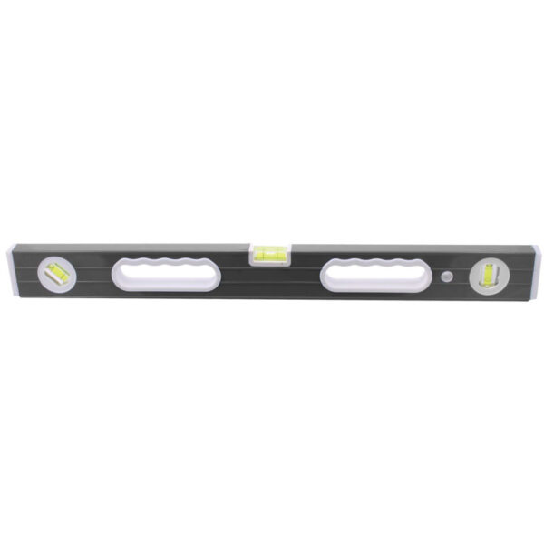 Nivela gri, din aluminiu, cu manere, 3 fiole, 180 cm
