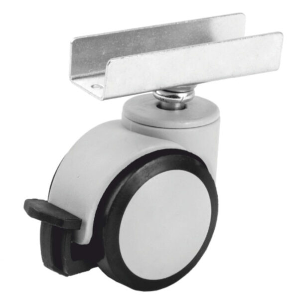 Roata pentru pal, cu frana, gri, 50 x 20 mm