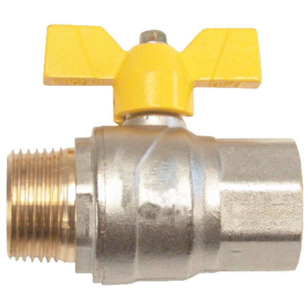 Robinet trecere pentru gaz din bronz cu fluture, 1″, Fi + Fe