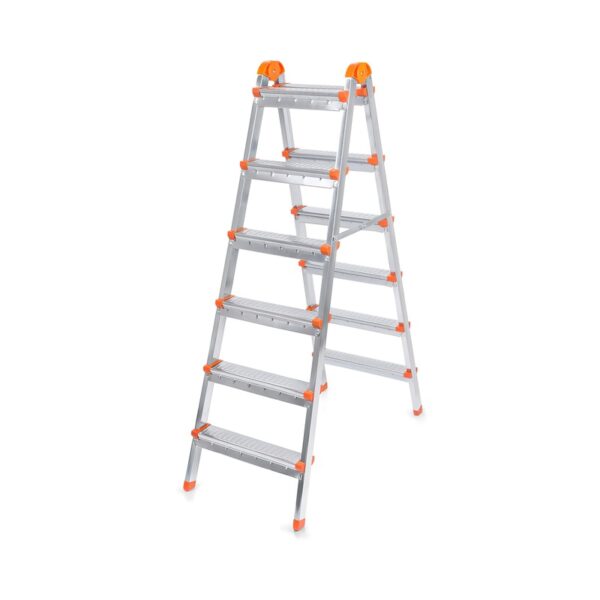 Scara dubla din metal, 2 tronsoane x 6 trepte