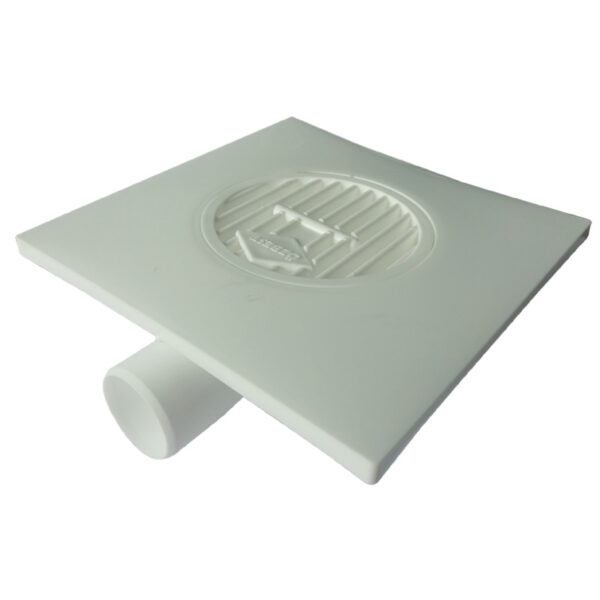 Sifon din plastic pentru pardoseala, cu iesire laterala, 150 x 150 mm, iesire 32 mm