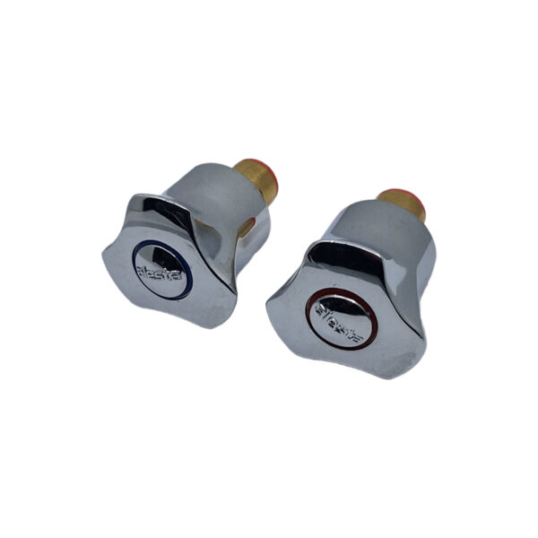 Set 2 buc Obertain ceramic cu rozeta din metal, apa calda si rece, 1/2″