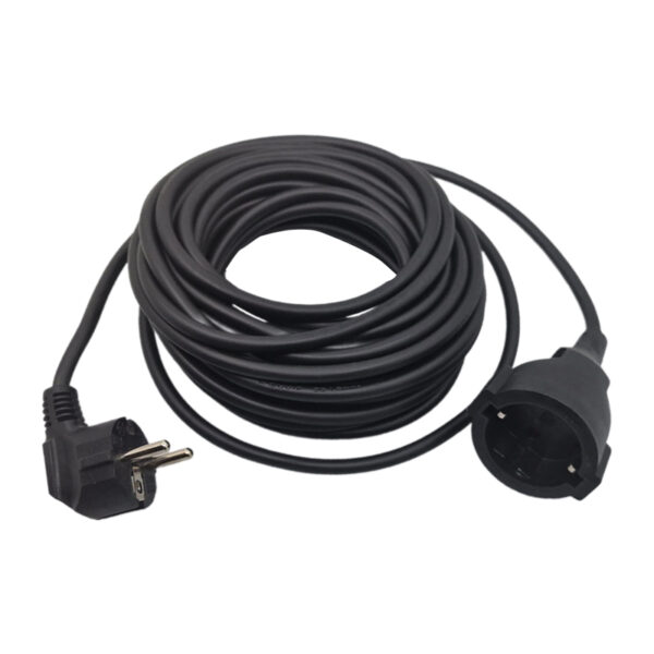 Cablu prelungitor, cupla si stecher, impamantare, negru, 15 m
