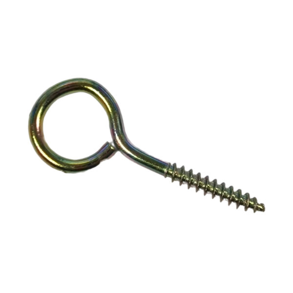 Set 100 carlige cu filet pentru lemn, metal, galben, ER100-1 KOD109, inel Ø exterior 30 mm, lungime totala 77 mm