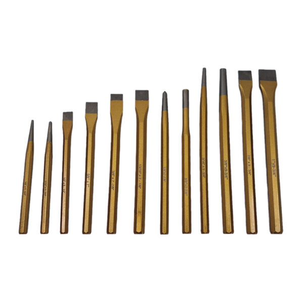 Set 12 dalti pentru metal, auriu