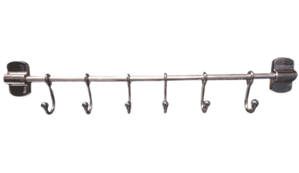 Cuier din metal pentru baie, 6 agatatori reglabile Nr. 574