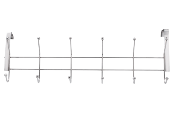 Cuier pentru baie, din inox, cu 6 agatatori, 470 mm