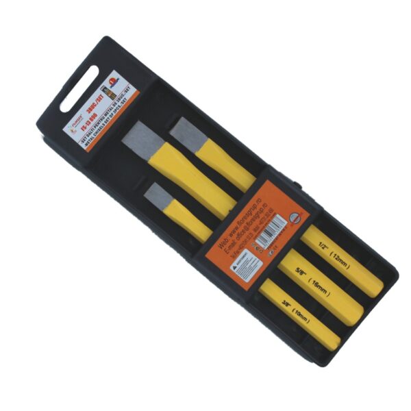 Set 3 dalti pentru metal, galben, 10 mm, 12 mm, 16 mm