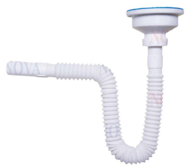 Sifon pentru chiuveta cu dop si cap, 115 mm – 1″1/2 – 32 mm