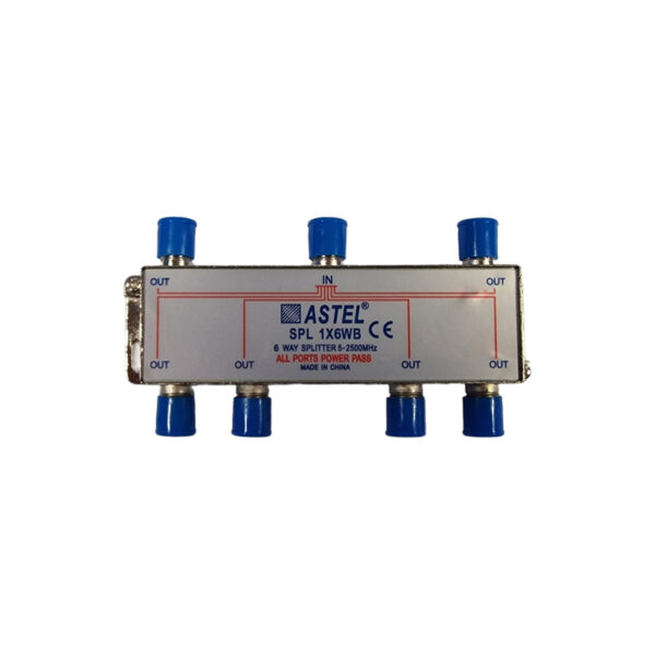 Splitter TV Profesional, pentru cablu coaxial, 5-2500 MHz, 6 iesiri