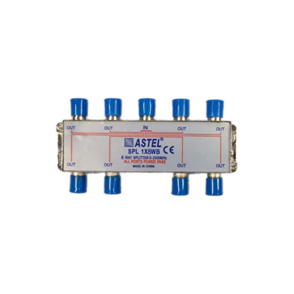 Splitter TV Profesional, pentru cablu coaxial, 5-2500 MHz, 8 iesiri